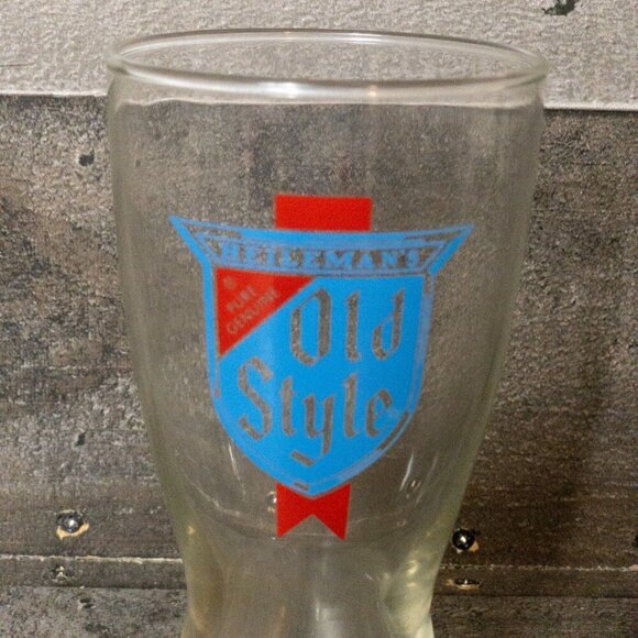 VINTAGE HEILEMANS OLD STYLE PURE GENIUS TAVERN DIVE BAR RETRO GLASS MINI PILSNER - Picture 2 of 5